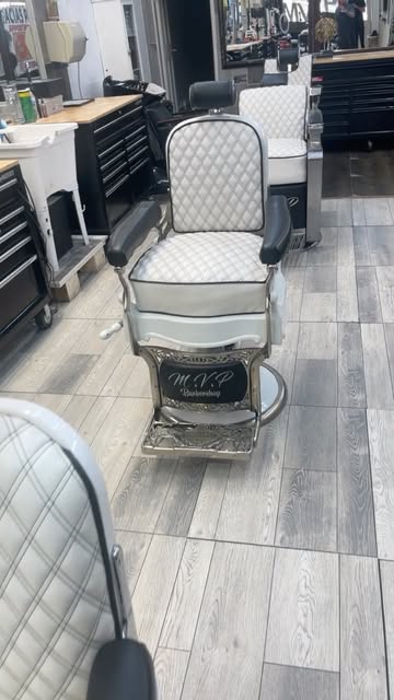 Barber chair and station inside MVP Barbershop